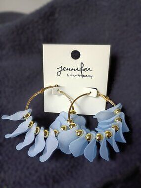 Abstract Leaf Hoop Earrings - Multicolor NWT